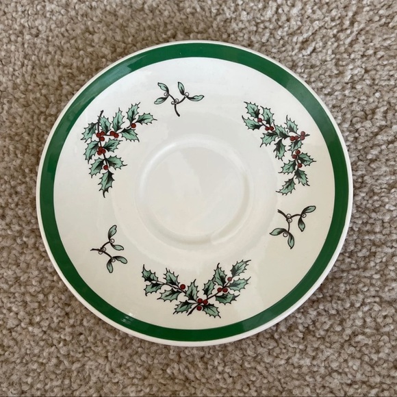 EUC Spode Christmas Tree Pattern 5,5/8”  Plate Saucer Dish Candle Holder Trinket - Picture 5 of 7